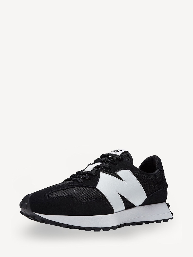 New Balance White/Black Mens 327 Trainers - Image 5 of 13