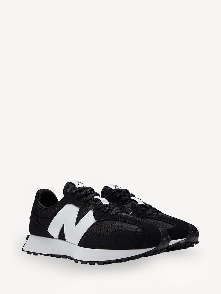 New Balance White/Black Mens 327 Trainers - Image 6 of 13