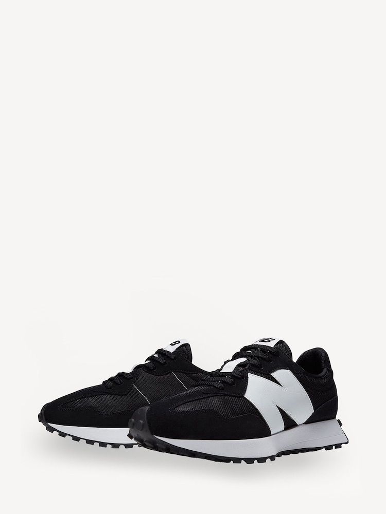 New Balance White/Black Mens 327 Trainers - Image 7 of 13
