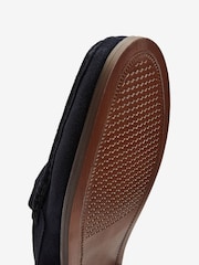 Navy Blue Suede Penny Loafers - Image 7 of 7