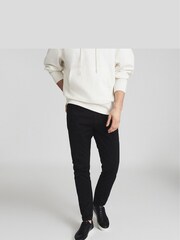Reiss Black Finley Leather Trainers - Image 2 of 5