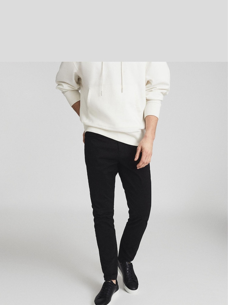 Reiss Black Finley Leather Trainers - Image 2 of 5