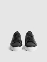 Reiss Black Finley Leather Trainers - Image 3 of 5