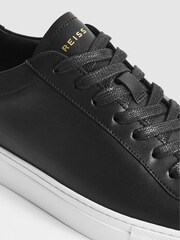 Reiss Black Finley Leather Trainers - Image 5 of 5