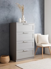 Grey Flynn 4 Drawer Chest of Drawers - Image 1 of 10
