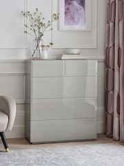 Dark Natural Sloane Glass 5 Drawer Collection Luxe Chest of Drawers - Image 1 of 8