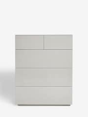 Dark Natural Sloane Glass 5 Drawer Collection Luxe Chest of Drawers - Image 2 of 8