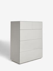 Dark Natural Sloane Glass 5 Drawer Collection Luxe Chest of Drawers - Image 5 of 8