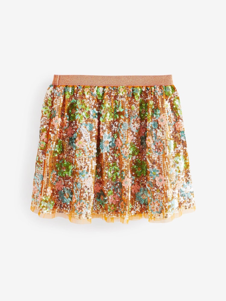 Multi Floral Sequin Skirt (3-16yrs) - Image 6 of 6