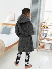 Grey Soft Touch Teddy Borg Fleece Dressing Gown (1.5-16yrs) - Image 2 of 6