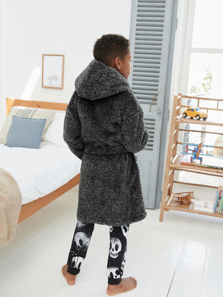 siva - Soft Touch Teddy (sintetična tkanina) borg Fleece Dressing Gown (1.5-16yrs) - Slika 2 iz 6 siva - Soft Touch Teddy (sintetična tkanina) borg Fleece Dressing Gown (1.5-16yrs) - Slika 2 iz 6