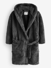 Grey Soft Touch Teddy Borg Fleece Dressing Gown (1.5-16yrs) - Image 4 of 6