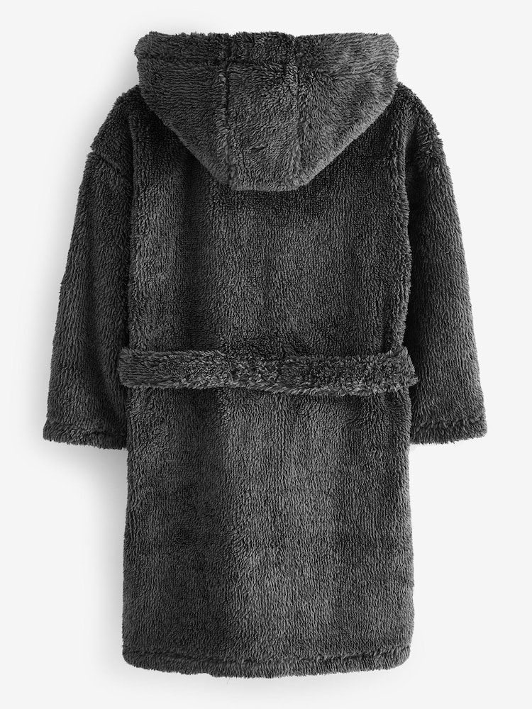 Gris - Robe de chambre en polaire Soft Touch Teddy Borg161.5 - Image 5 of 6