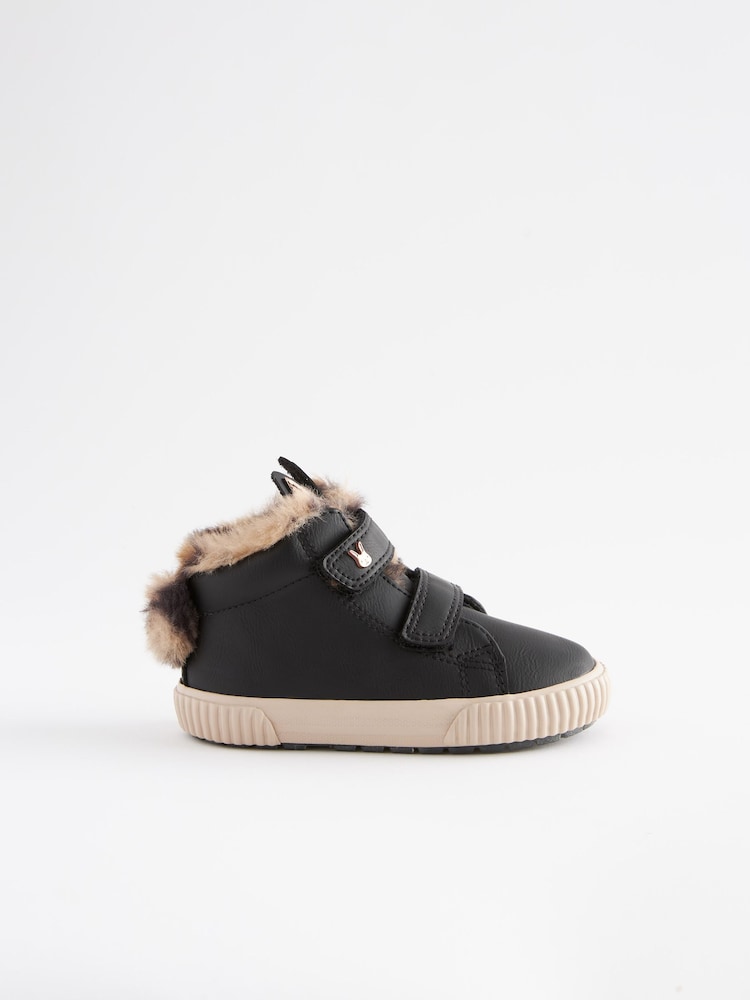 Negro con conejito - Zapatillas de deporte altas con cierre táctil - Imagen 2 de 5 Negro con conejito - Zapatillas de deporte altas con cierre táctil - Imagen 2 de 5
