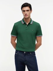 Tommy Hilfiger Green Regular Fit Tipped Polo Shirt - Image 1 of 5