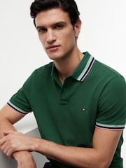 Tommy Hilfiger Green Regular Fit Tipped Polo Shirt - Image 4 of 5