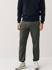 Khaki Green Regular Tapered Stretch Cargo Joggers - Image 1 of 12