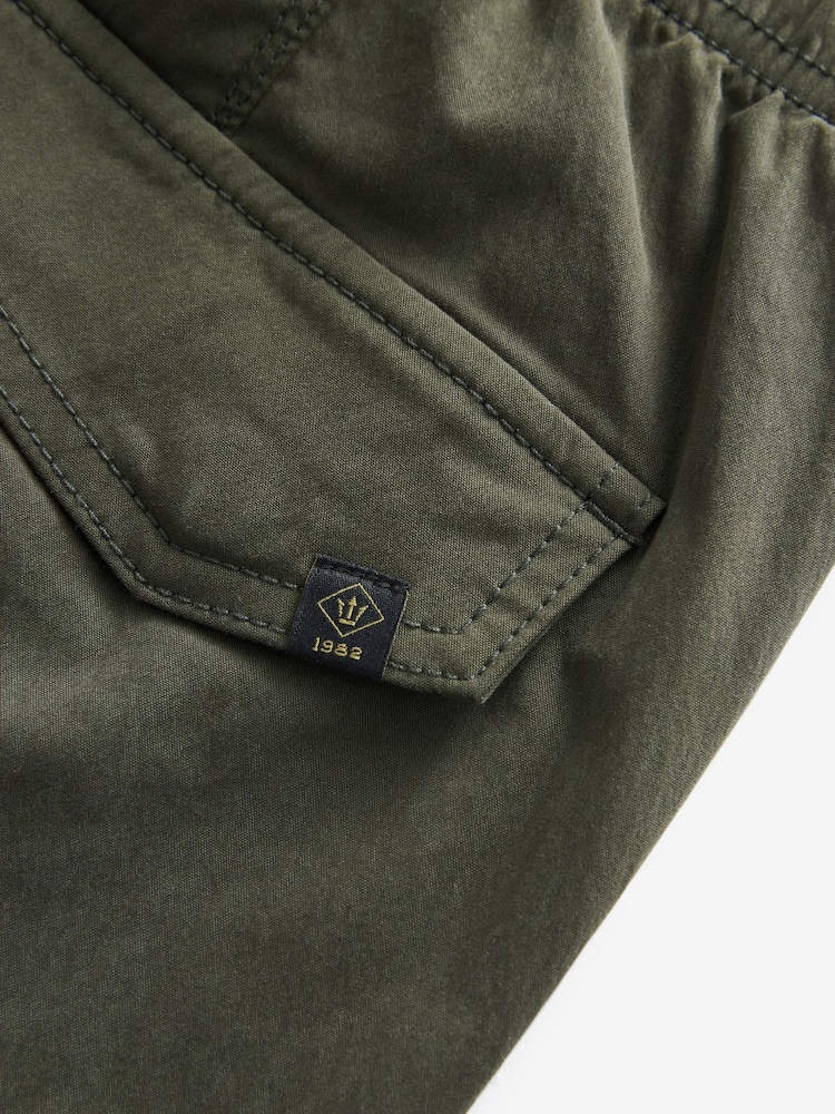 Khaki Green Regular Tapered Stretch Cargo Joggers - Image 12 of 12