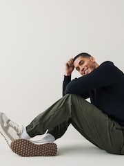 Khaki Green Regular Tapered Stretch Cargo Joggers - Image 4 of 12