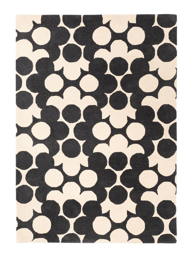Orla Kiely Grey Puzzle Flower Rug - Image 4 of 4