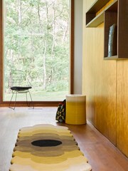 Orla Kiely Yellow Optical Flower Rug - Image 1 of 4
