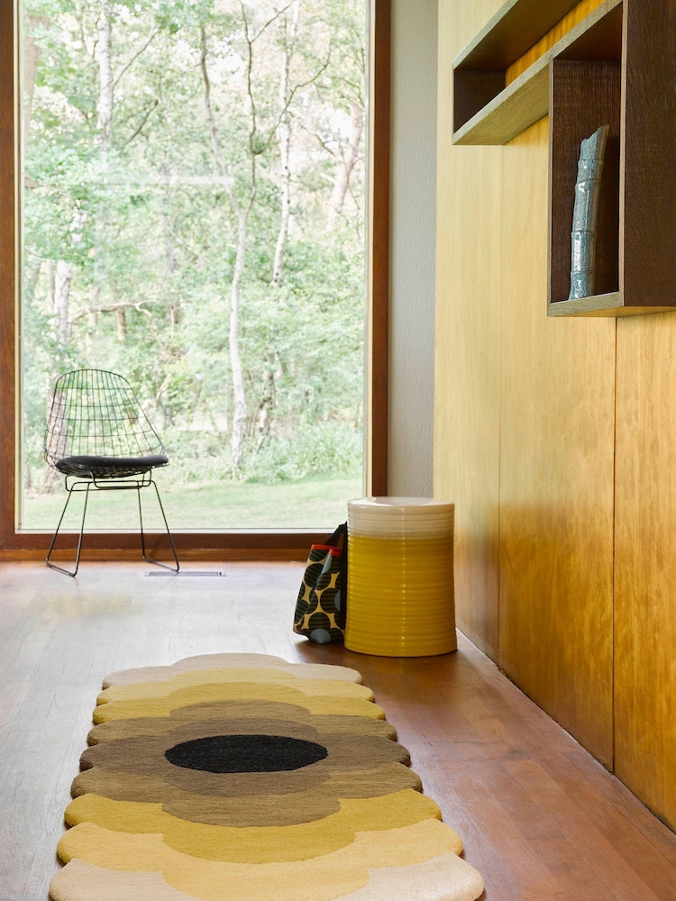 Orla Kiely Yellow Optical Flower Rug - Image 1 of 4