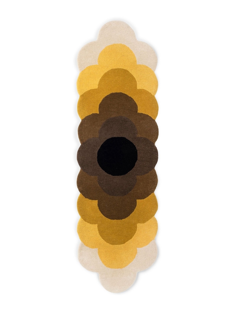 Orla Kiely Yellow Optical Flower Rug - Image 2 of 4