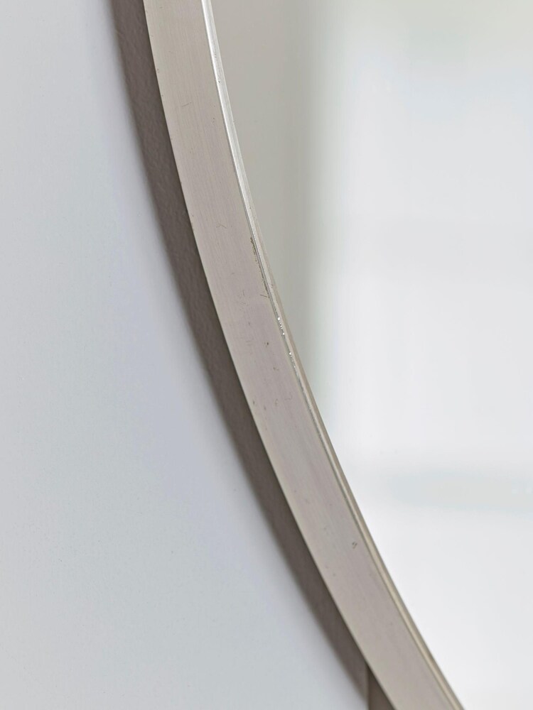 Cox & Cox Silver Antique Slim Frame Round Medium Mirror - Image 2 of 2