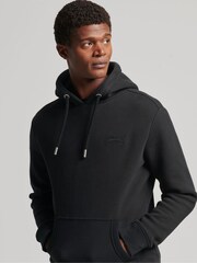 Noir - Sweat à capuche brodé Superdry coton vintage à logo - Image 1 of 3