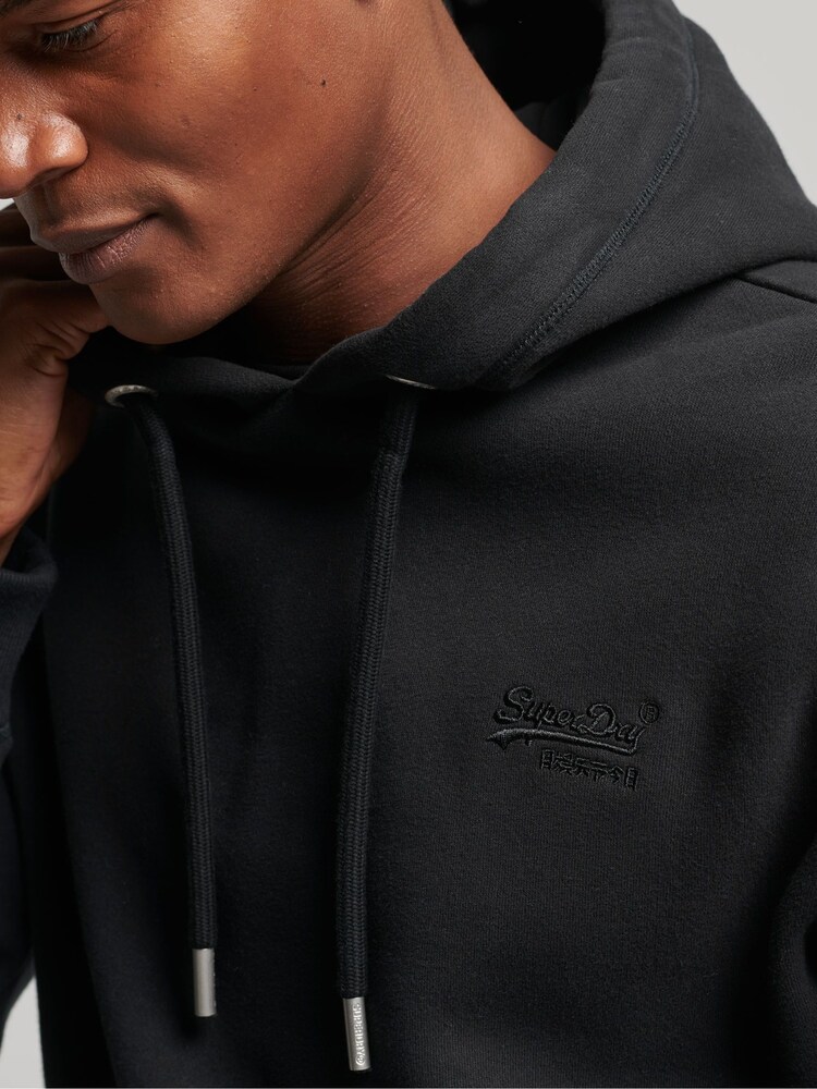 Noir - Sweat à capuche brodé Superdry coton vintage à logo - Image 3 of 3