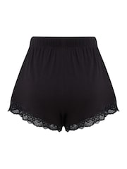 Zwart - Pour Moi Sofa Loves Lace zachte jersey short - Image 4 of 4