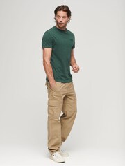 Superdry Buck Green Marl Vintage Embroidered 100% Cotton T-Shirt - Image 2 of 6