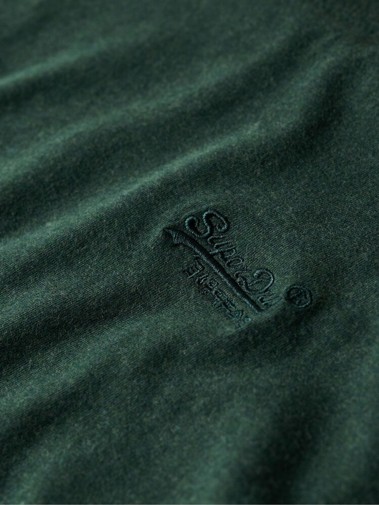 Superdry Buck Green Marl Vintage Embroidered 100% Cotton T-Shirt - Image 6 of 6