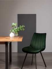 Bentley Designs Set of 2 Green Fontana Velvet Fabric Chairs - Image 1 of 4