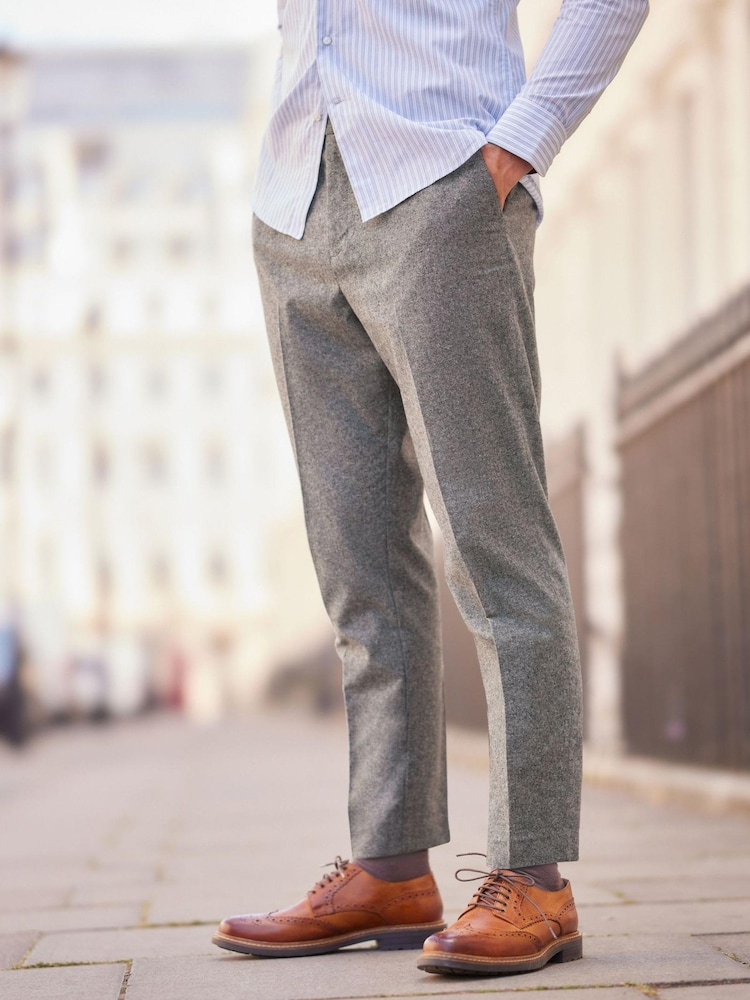 Grey Donegal Relaxed Tapered Nova Fides Formal Trousers - Image 1 of 9
