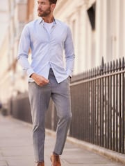 Grey Donegal Relaxed Tapered Nova Fides Formal Trousers - Image 3 of 9