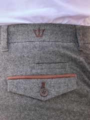 Grey Donegal Relaxed Tapered Nova Fides Formal Trousers - Image 6 of 9