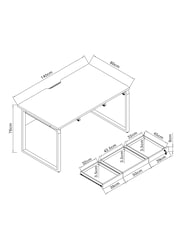 Grey Bronx Oak Effect Large Desk - Image 10 of 10