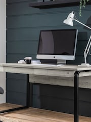 Grey Bronx Oak Effect Large Desk - Image 3 of 10