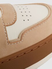 Reiss Taupe Frankie Leather Suede Low Cut Trainers - Image 5 of 5