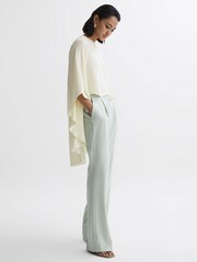 Reiss Ivory Liana Cape Crew Neck Blouse - Image 4 of 5