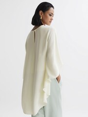 Reiss Ivory Liana Cape Crew Neck Blouse - Image 5 of 5