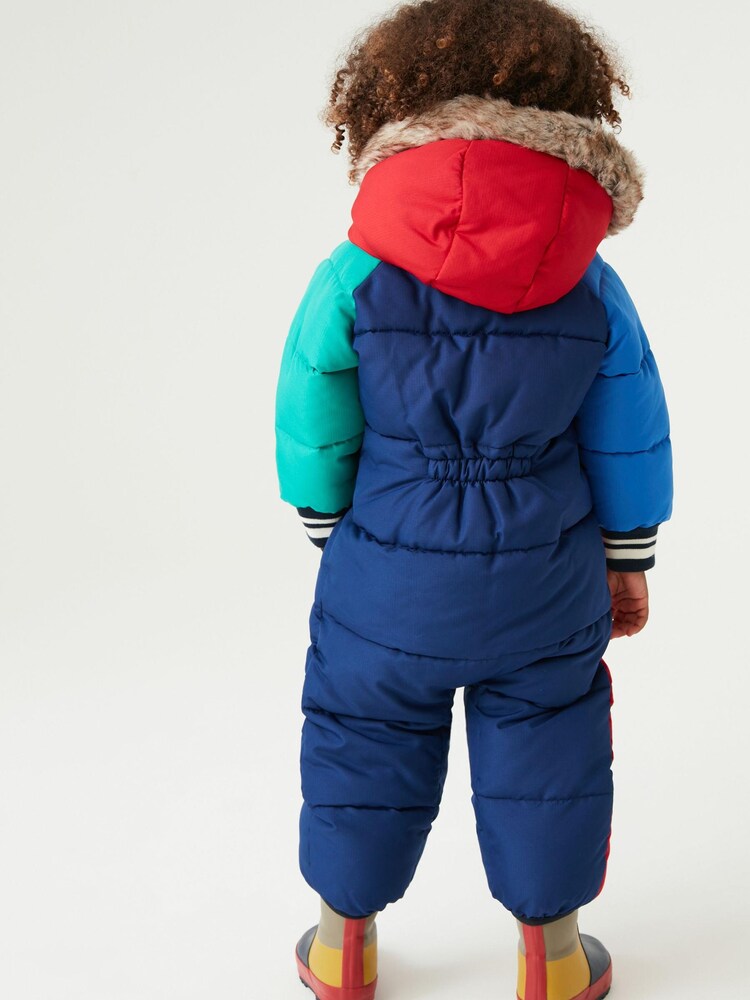 Navy Blue Colourblock Next Snowsuit (3mths-10yrs) - Image 2 of 5