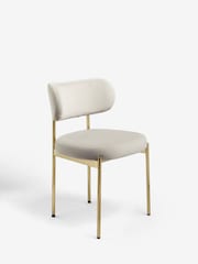 Set of 2 Soft Velvet Pebble Brushed Aleia Dining Chairs - Image 3 of 7