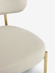 Set of 2 Soft Velvet Pebble Brushed Aleia Dining Chairs - Image 6 of 7