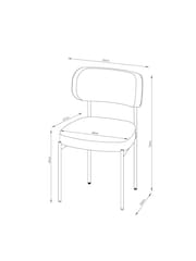 Set of 2 Soft Velvet Pebble Brushed Aleia Dining Chairs - Image 8 of 8