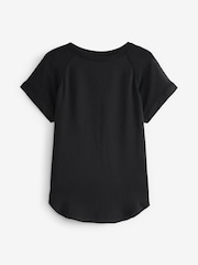 Black Woven Mix Short Sleeve Raglan T-Shirt - Image 6 of 6