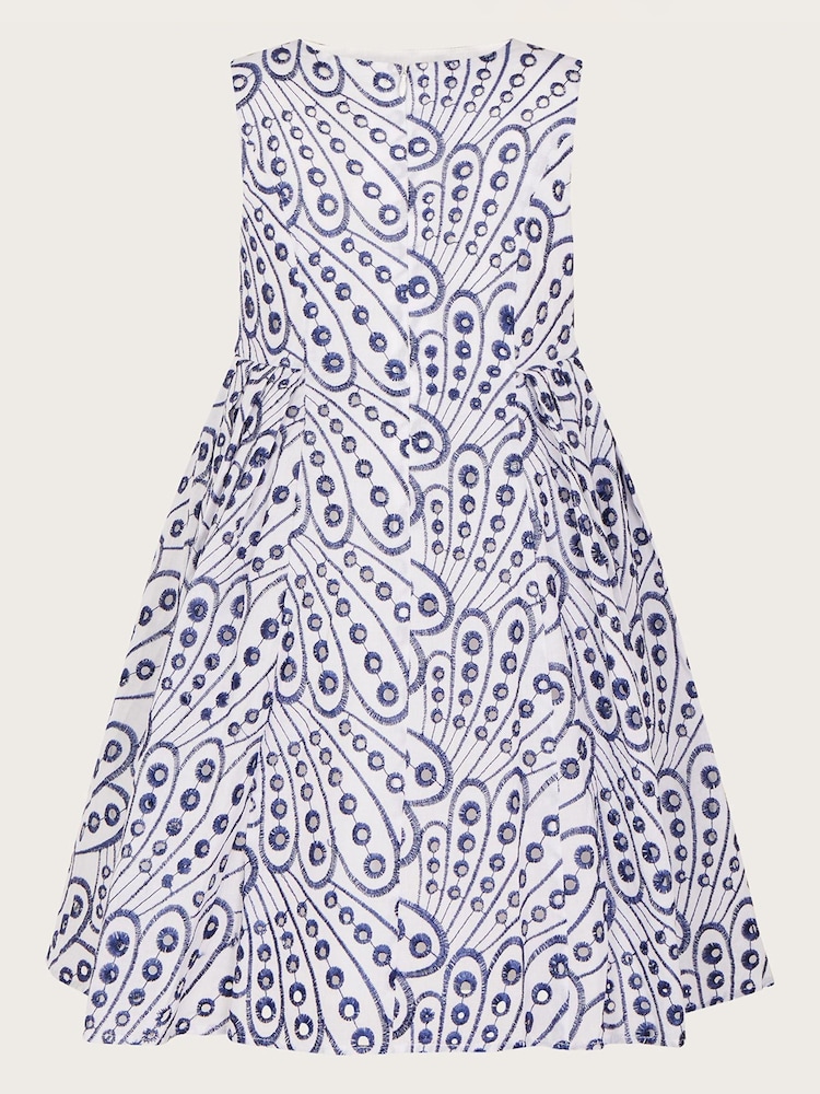 Monsoon Blue Butterfly Wing Embroidered Dress - Image 2 of 3