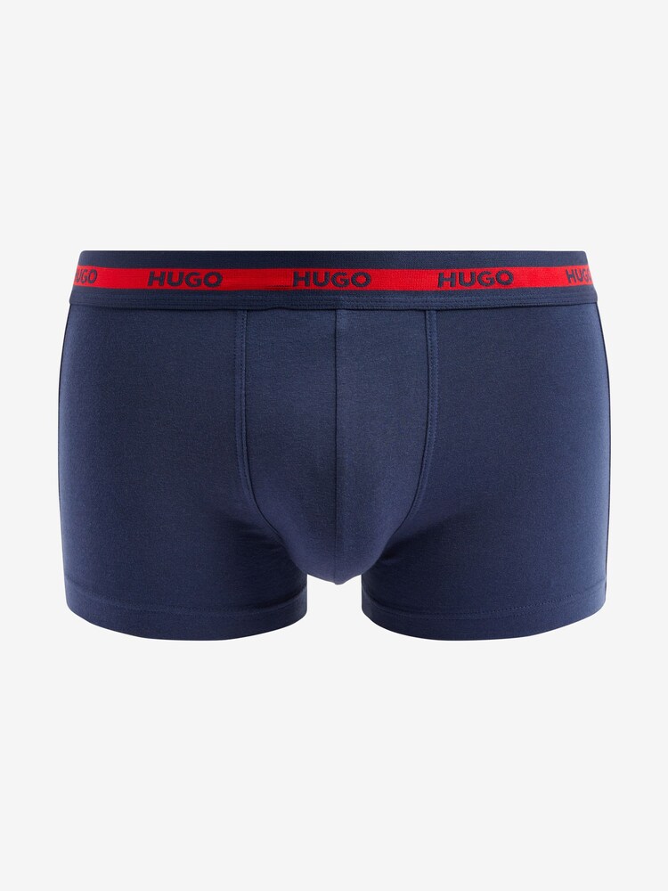 HUGO Blue Logo Waistband Trunks 3 Pack - Image 2 of 2