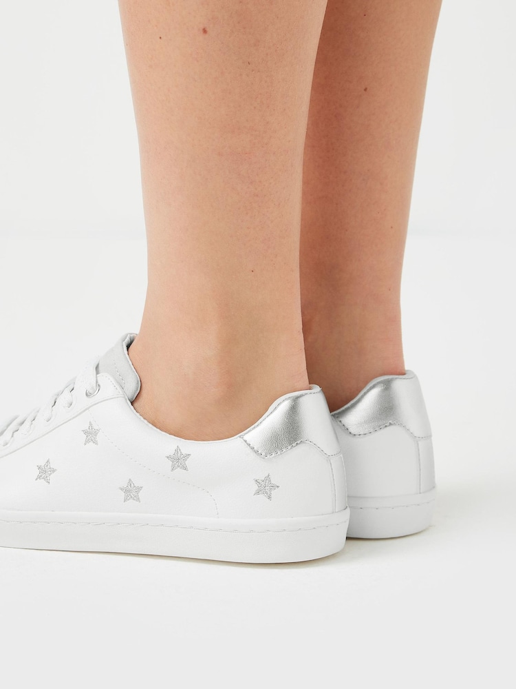 Weiß/Silberfarben - Forever Comfort® Turnschuhe mit besticktem Stern - Bild 2 von 6